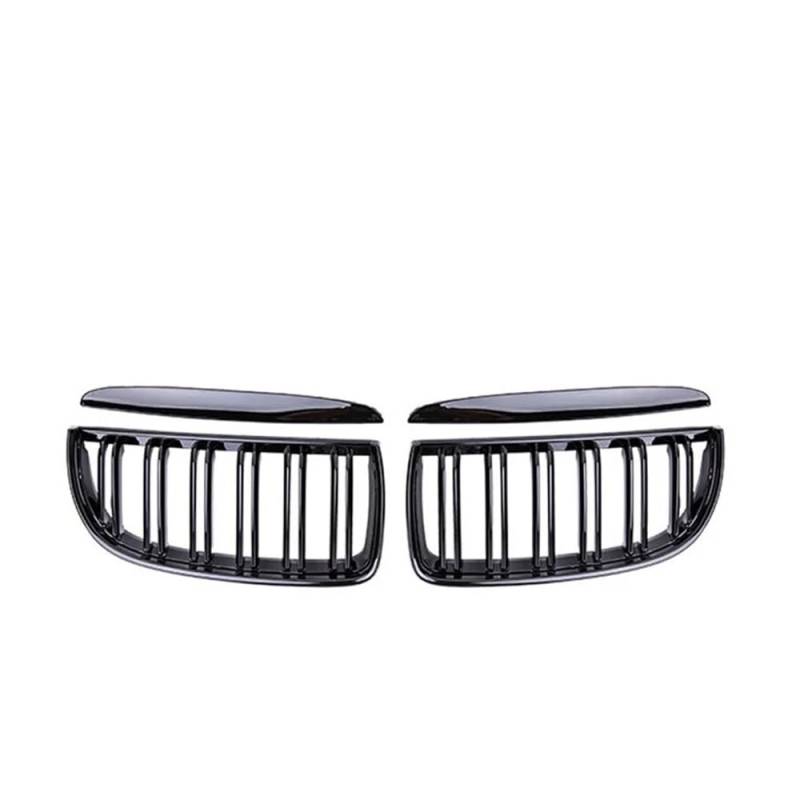 NFNVEKESD Auto-Frontgrillgitter Front Niere Grill Doppel Linie Lamelle Für BM&W Für 3 Serie E90 E91 320i 323i 328i 335i 2005 2006 2007 2008 Auto Ersatz Front Kühlergrille(Schwarz glänzend) von NFNVEKESD