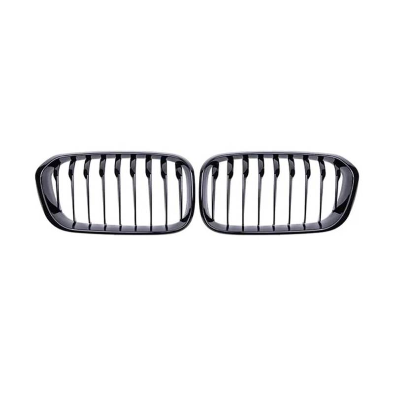 NFNVEKESD Auto-Frontgrillgitter Fronthaubengitter Einzelne Lamellen Nierengitter Rahmen Glänzend Schwarz Zaungitter Für BM&W Für 1er F20 F21 2015 2016 2017 Front Kühlergrille von NFNVEKESD