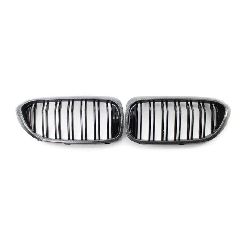 NFNVEKESD Auto-Frontgrillgitter Frontstoßstangengrill Für BM&W Für 5er M5 G30 G31 520i 530i 540i ABS 2-Lamellen Glänzend Schwarzer Frontnierengrill Front Kühlergrille(Kohlefaser) von NFNVEKESD