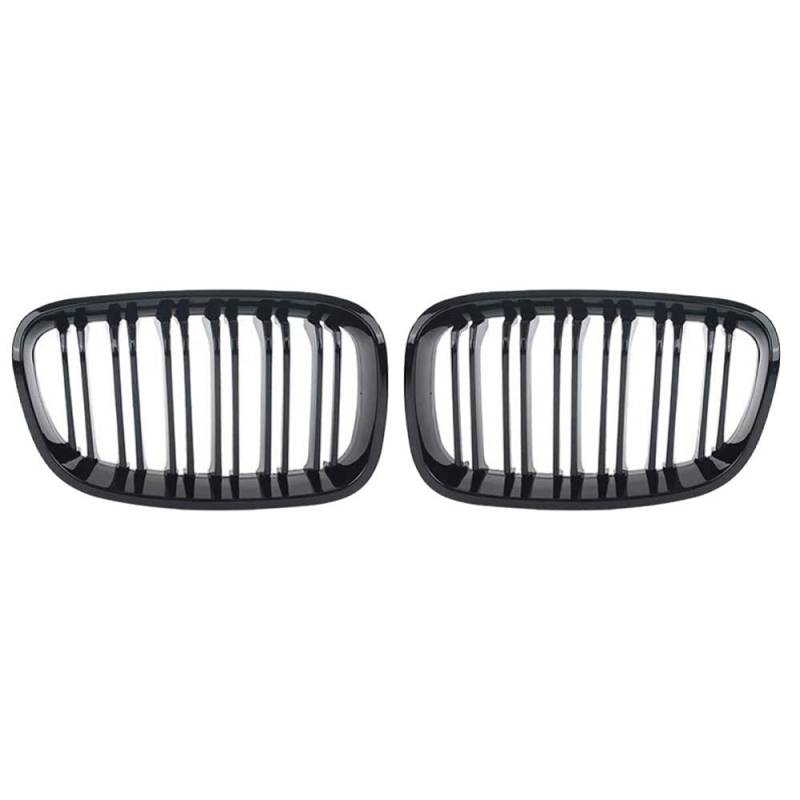 NFNVEKESD Auto-Frontgrillgitter Für BM&W 1-Serie F20 F21 125i 118i 116I 125B 2010 2011 2012 2013 2014 Frontschürze Niere Grille Haube Grills Carbon Faser Farbe Front Kühlergrille(Schwarz glänzend) von NFNVEKESD