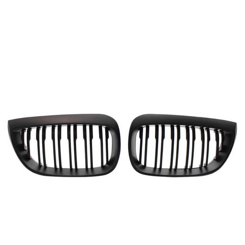 NFNVEKESD Auto-Frontgrillgitter Für BM&W 1er E81 E87 2004 2005 2006 2007 Frontstoßstange Nierengrill 2 Lamellen Racing Grill Glänzend Schwarz Auto Außenteile Front Kühlergrille(Matt-schwarz) von NFNVEKESD