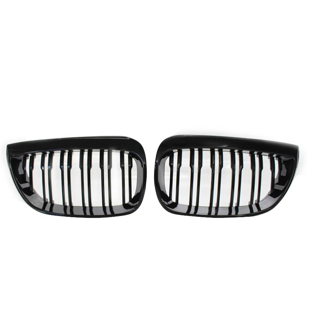 NFNVEKESD Auto-Frontgrillgitter Für BM&W 1er E81 E87 2004 2005 2006 2007 Frontstoßstange Nierengrill 2 Lamellen Racing Grill Glänzend Schwarz Auto Außenteile Front Kühlergrille von NFNVEKESD