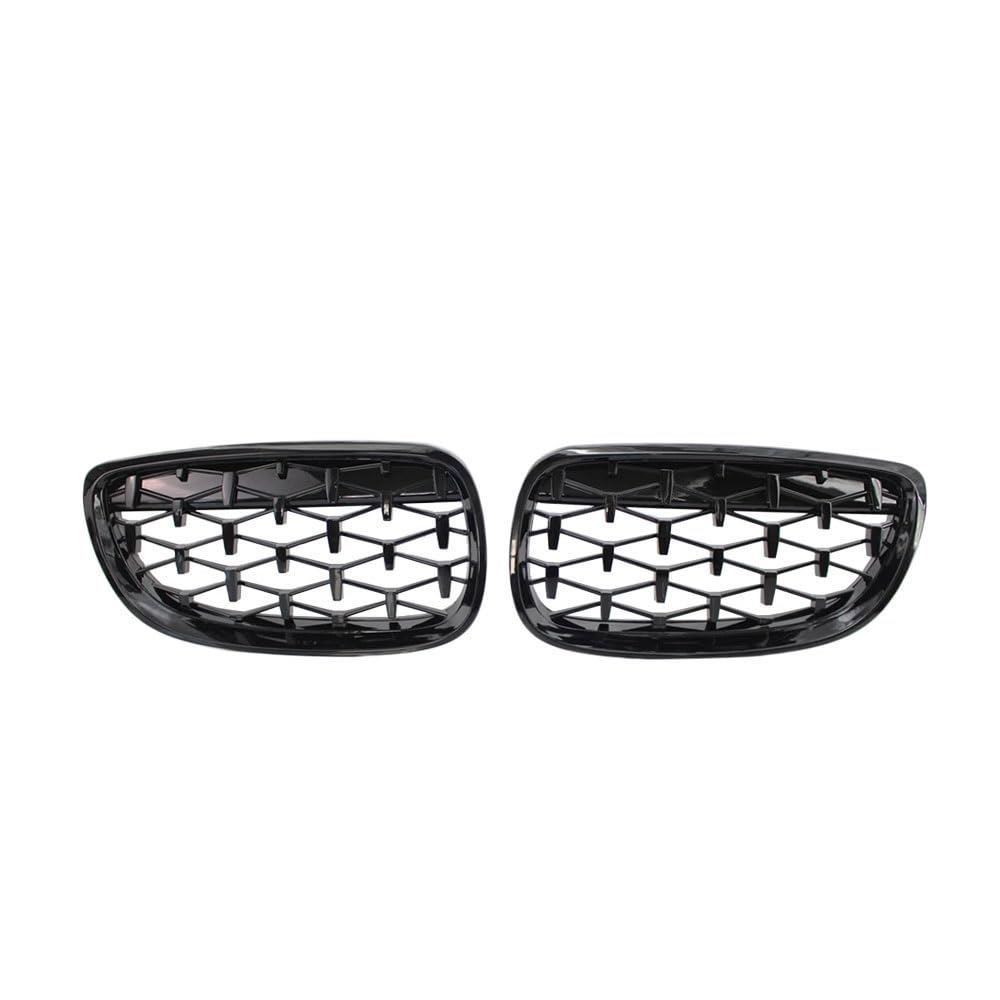 NFNVEKESD Auto-Frontgrillgitter Für BM&W 3er E92 E93 Coupe 2006 2007 2008 2009 2010 Chrom Glänzend Schwarz Außen Fronthaube Nierengitter Diamond Meteor Grill Front Kühlergrille(Black) von NFNVEKESD