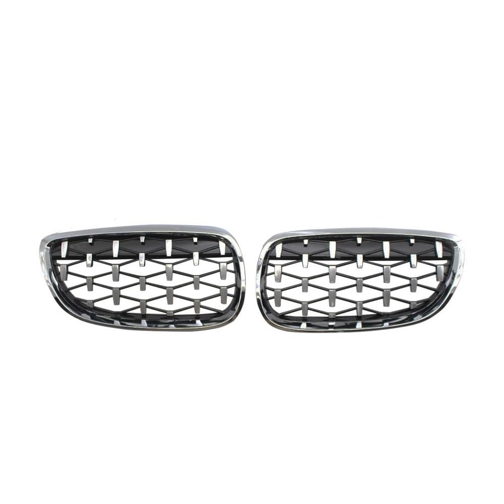 NFNVEKESD Auto-Frontgrillgitter Für BM&W 3er E92 E93 Coupe 2006 2007 2008 2009 2010 Chrom Glänzend Schwarz Außen Fronthaube Nierengitter Diamond Meteor Grill Front Kühlergrille(Silver) von NFNVEKESD