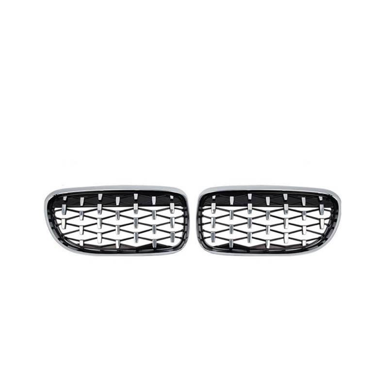 NFNVEKESD Auto-Frontgrillgitter Für BM&W E92 E93 LCI 2 Türen 2010 2011 2012 2013 ABS Glänzend Schwarz Frontnierengrill 51137254967 51137254968 Diamond Meteor Style Gitter Front Kühlergrille(Silver) von NFNVEKESD