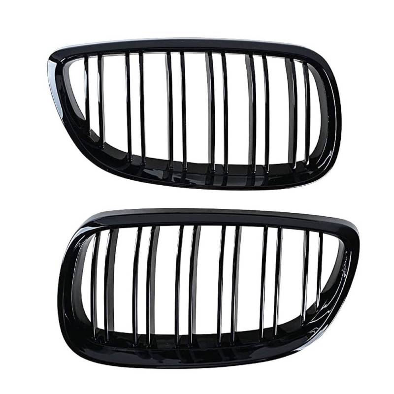 NFNVEKESD Auto-Frontgrillgitter Für BM&W E92 E93 M3 2006-2013 2PCS Auto Vorderen Stoßfänger Niere Grill Doppel Lamellen Linie ABS Kunststoff Racing Gitter Ersatz Teil Front Kühlergrille von NFNVEKESD