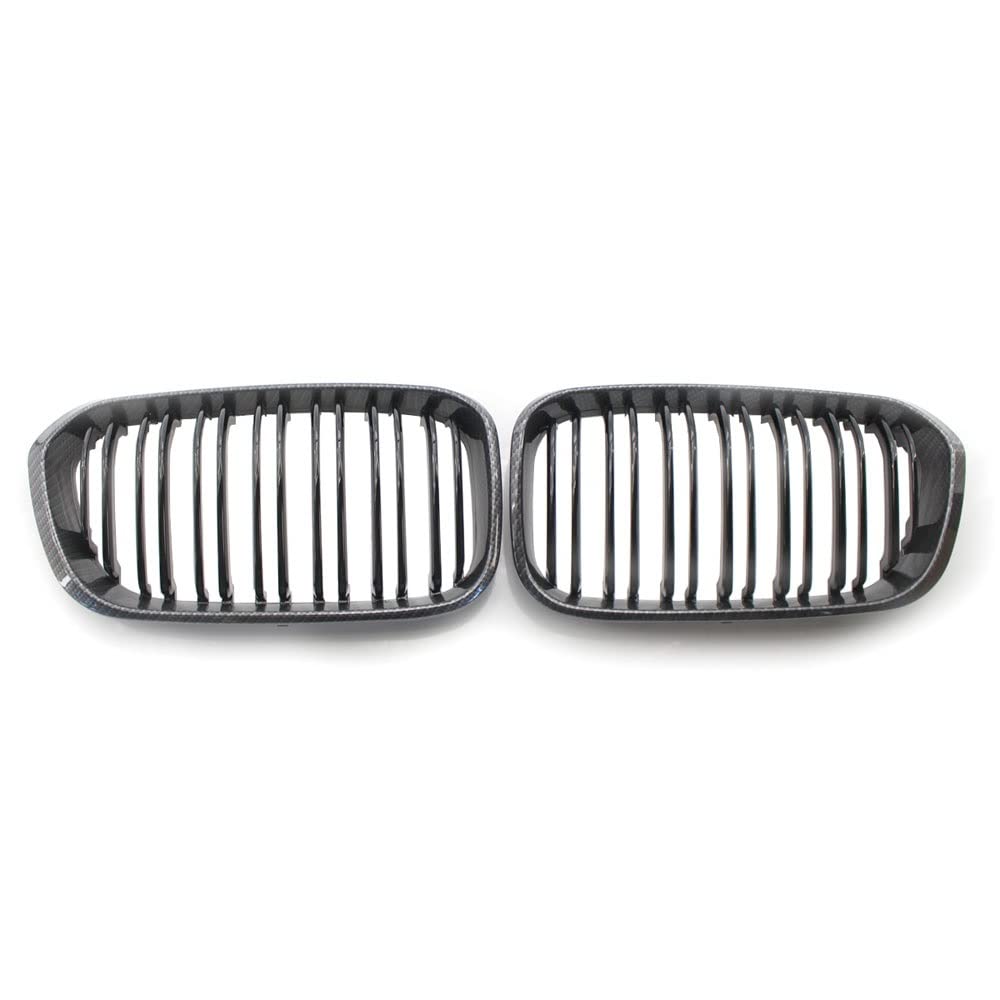 NFNVEKESD Auto-Frontgrillgitter Für BM&W F20 F21 LCI 2015 2016 2017 16i 118i 120i 125i ABS Glanz Schwarz Grille Carbon Faser Farbe Nieren Ersatz Front Grill Front Kühlergrille(Kohlefaser) von NFNVEKESD