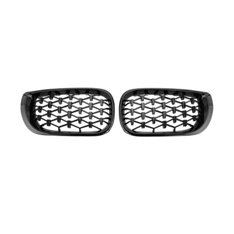 NFNVEKESD Auto-Frontgrillgitter Für BM&W Für 3 Serie E46 318i 320i 325i 2002-2005 Auto Front Nieren Grills Diamant Grille Racing Grill 4 Tür Auto ABS Styling Front Kühlergrille(Schwarz glänzend) von NFNVEKESD