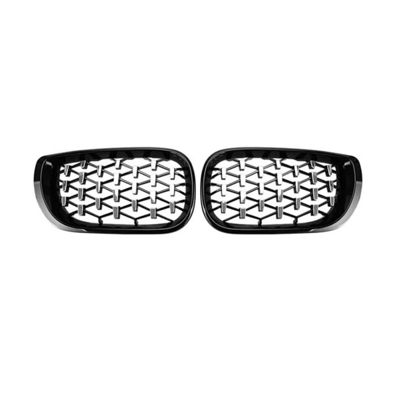 NFNVEKESD Auto-Frontgrillgitter Für BM&W Für 3er E46 318i 320i 325i 4 Türer 2002-2005 Auto Front Nierengrill Diamantgrill Renngrill Auto ABS Styling Gitter Front Kühlergrille(Black and Silver) von NFNVEKESD