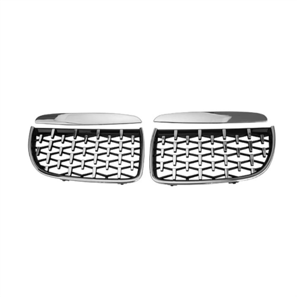 NFNVEKESD Auto-Frontgrillgitter Für BM&W Für 3er Für E90 E91 323I 328I 335I 330I 325I 2005-2008 Auto Front Nierengrill Diamond Style Grills Renngrill Gitter Front Kühlergrille(Silver) von NFNVEKESD