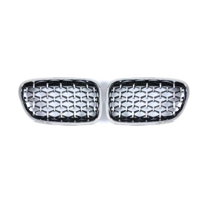 NFNVEKESD Auto-Frontgrillgitter Für BM&W Für 5 Serie GT F07 528i 535i 550i 2009-2017 Diamant Front Stoßstange Nieren Gitter Grille Auto Styling Racing Grills Auto Grill Front Kühlergrille(All Silver) von NFNVEKESD