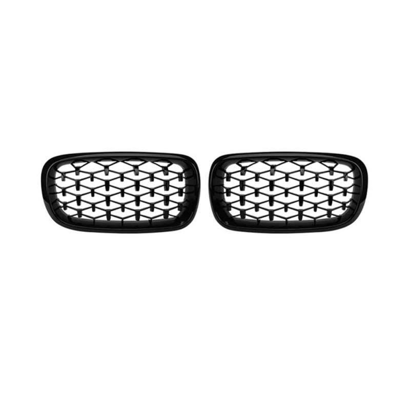 NFNVEKESD Auto-Frontgrillgitter Für BM&W Für F15 X5 F16 X6 2014 2015 2016 2017 Diamant Auto Fronthaube Niere Grille Stoßstange Schwarz Silber Racing Grill Front Kühlergrille(Full Black) von NFNVEKESD