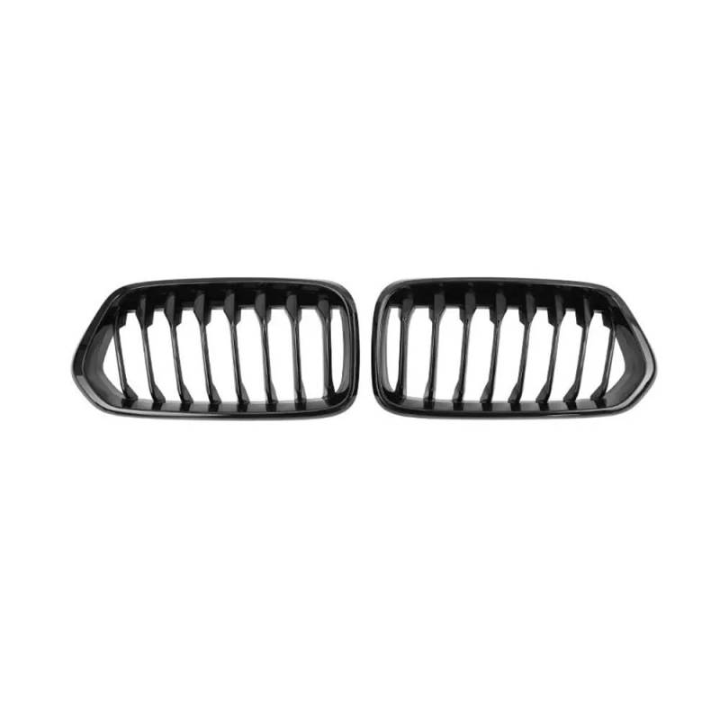 NFNVEKESD Auto-Frontgrillgitter Für BM&W Für X2 F39 2018 2019 2020 2021 2022 Auto Vorderen Stoßfänger Niere Grille Racing Grill Glanz Schwarz Einzelne Lamellen Grill Trim ABS Front Kühlergrille von NFNVEKESD