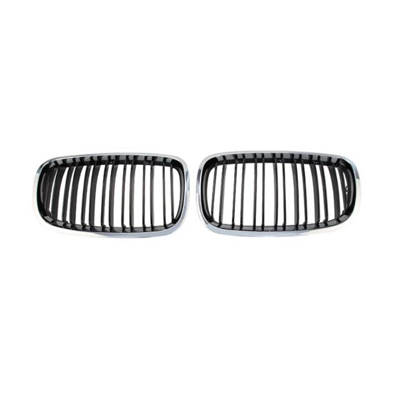 NFNVEKESD Auto-Frontgrillgitter Für BM&W Für X5 X6 E70 E71 2008-2012 2013 Chrom Auto Vorderen Stoßfänger Niere Grille Grills Racing Grill Trim Auto Doppel Linie Front Kühlergrille von NFNVEKESD