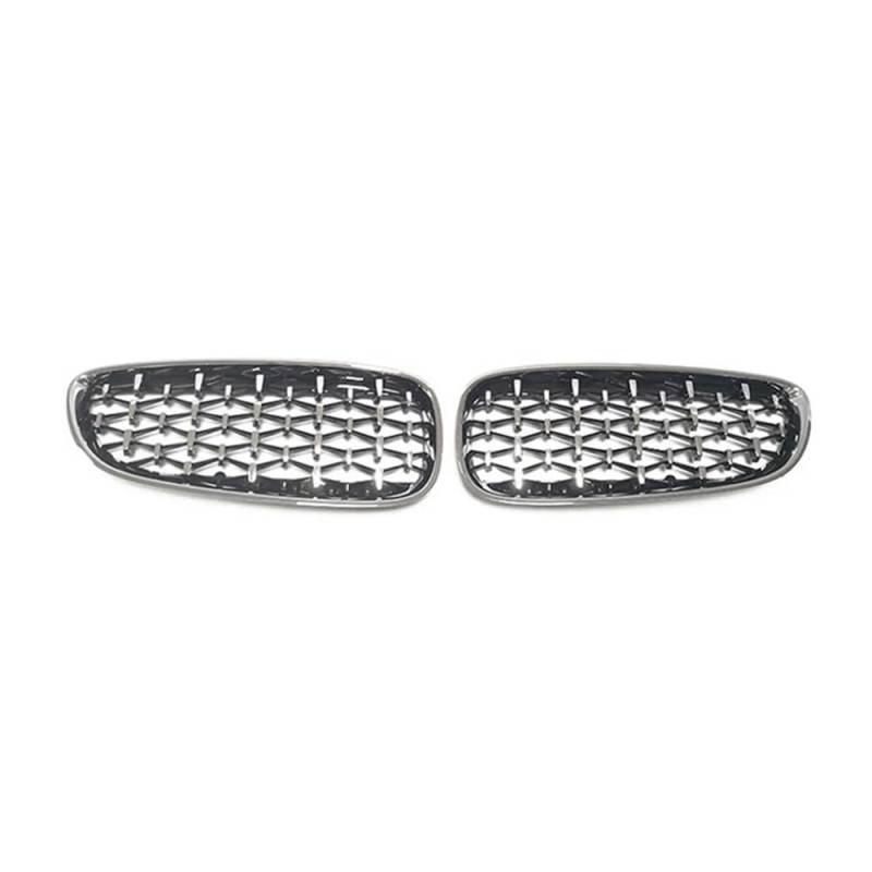 NFNVEKESD Auto-Frontgrillgitter Für BM&W Für Z4 E89 2009-2013 2014 2015 2016 Diamant Grill Auto Vorderen Stoßfänger Niere Grille Racing Grills ABS Grille Glänzend Front Kühlergrille(Full Silver) von NFNVEKESD