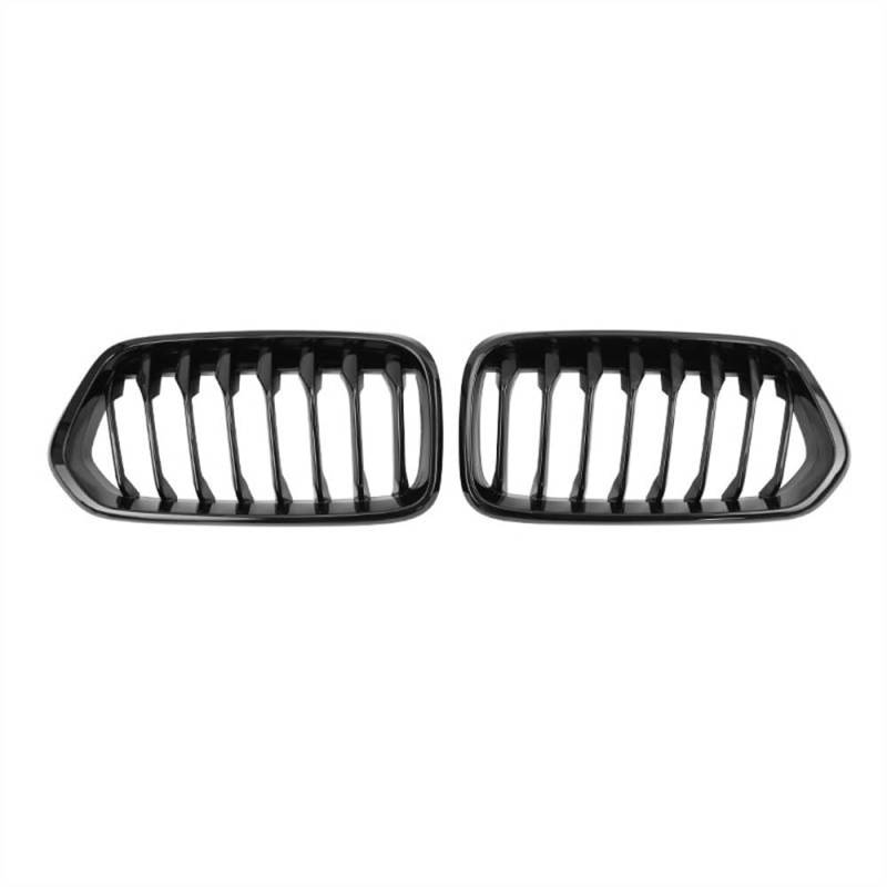 NFNVEKESD Auto-Frontgrillgitter Für BM&W X2 F39 Auto Vorderen Stoßfänger Niere Grill Racing Grill Glanz Schwarz Einzel Lamellen Grill Trim ABS 2018 2019 2020 2021 2022 Front Kühlergrille von NFNVEKESD