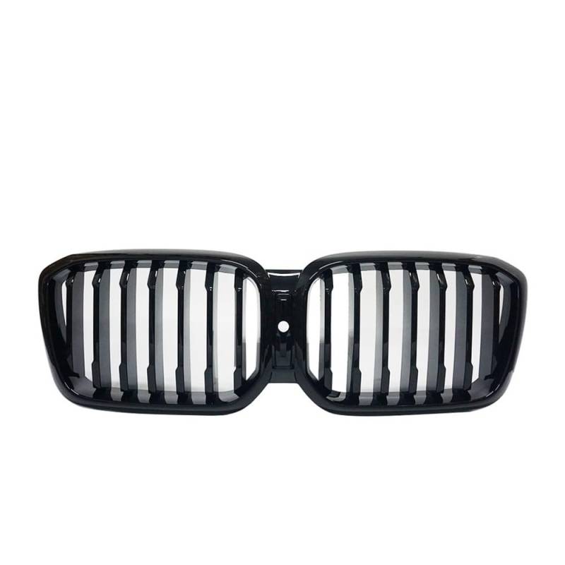 NFNVEKESD Auto-Frontgrillgitter Für BM&W X3 X4 G01 G02 LCI 2022 2023 Auto Styling Ersatzteile Einzelne Linie ABS Front Hood Niere Grill Glänzend Schwarz Racing Grills Front Kühlergrille(with Hole) von NFNVEKESD