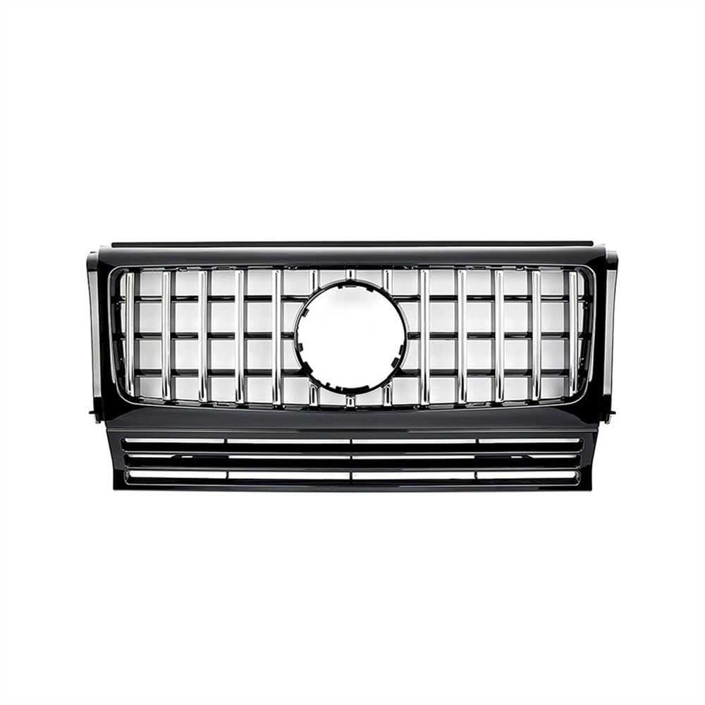 NFNVEKESD Auto-Frontgrillgitter Für G-KLASSE W463 1990-2014 2015 2016 2017 2018 Stoßstange Haube Mesh Front Grill Oberen Grill Schwarz/Silber Auto Zubehör Front Kühlergrille(Silver) von NFNVEKESD