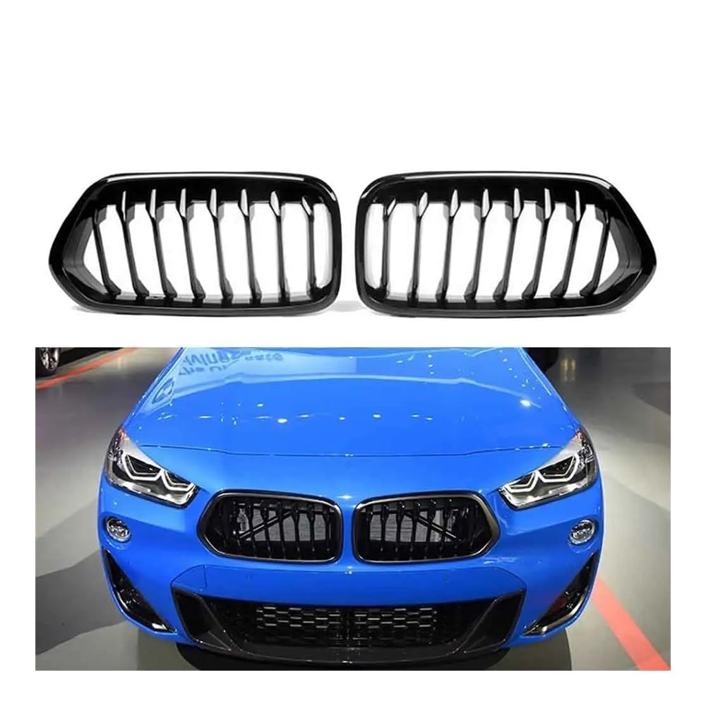 NFNVEKESD Auto-Frontgrillgitter Glanz Schwarz Front Stoßstange Niere Grill Gitter Für BM&W Für F39 X2 M35i XDrive20d XDrive28i SDrive20i 2018 2019 2020 2021 Front Kühlergrille von NFNVEKESD