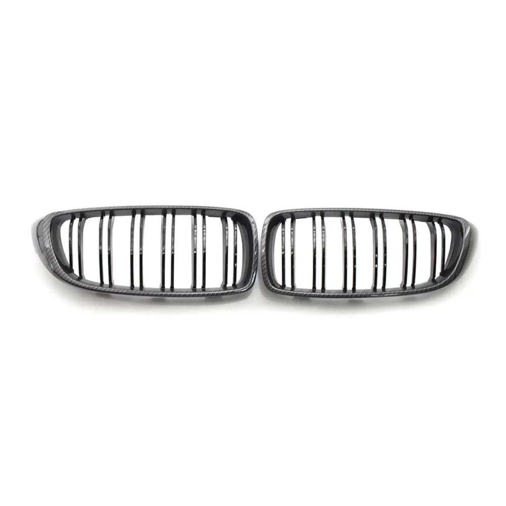 NFNVEKESD Auto-Frontgrillgitter Kohlefaserfarbener Frontgrill Ersatz Für Nierengrill Für BM&W Für 4er F32 F33 F36 F80 F82 M4 Double Slat Sport Style Front Kühlergrille(Kohlefaser) von NFNVEKESD