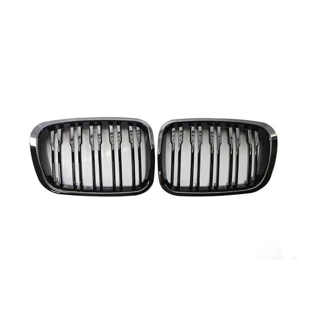 NFNVEKESD Auto-Frontgrillgitter Niere Kühlergrill Doppel-Linie Matt Für BM&W Für E46 3-Serie 325i 330i 323i 4 Tür 1998 1999 2000 2001 2002 Auto Ersatz Teil Front Kühlergrille(Schwarz glänzend) von NFNVEKESD