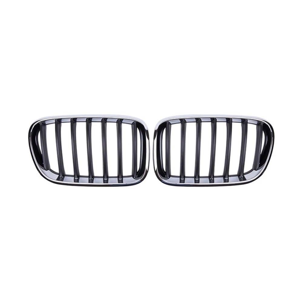 NFNVEKESD Auto-Frontgrillgitter Racing Grills Für BM&W Für X3 F25 2011 2012 2013 Auto Front Niere Gitter Silber Rahmen Schwarz Einzelne Linie Externe Auto Teil Front Kühlergrille von NFNVEKESD