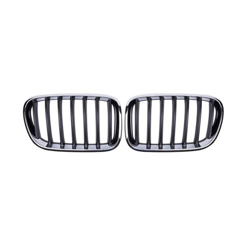 NFNVEKESD Auto-Frontgrillgitter Racing Grills Für BM&W Für X3 F25 2011 2012 2013 Auto Front Niere Gitter Silber Rahmen Schwarz Einzelne Linie Externe Auto Teil Front Kühlergrille von NFNVEKESD