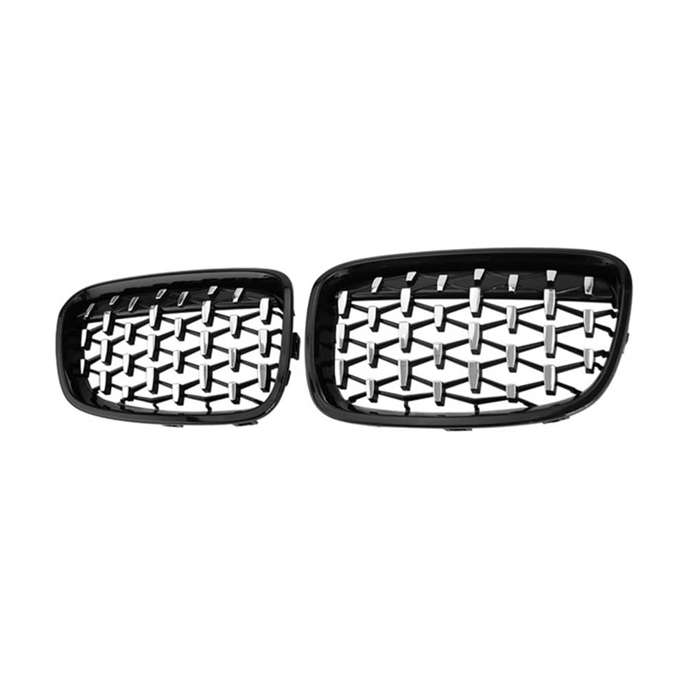 NFNVEKESD Auto-Frontgrillgitter Silberner Diamantgrill Auto Front Nieren Ersatzgitter Renngrill Für BM&W Für 1er F20 F21 2011 2012 2013 2014 Front Kühlergrille(Silver and Black) von NFNVEKESD