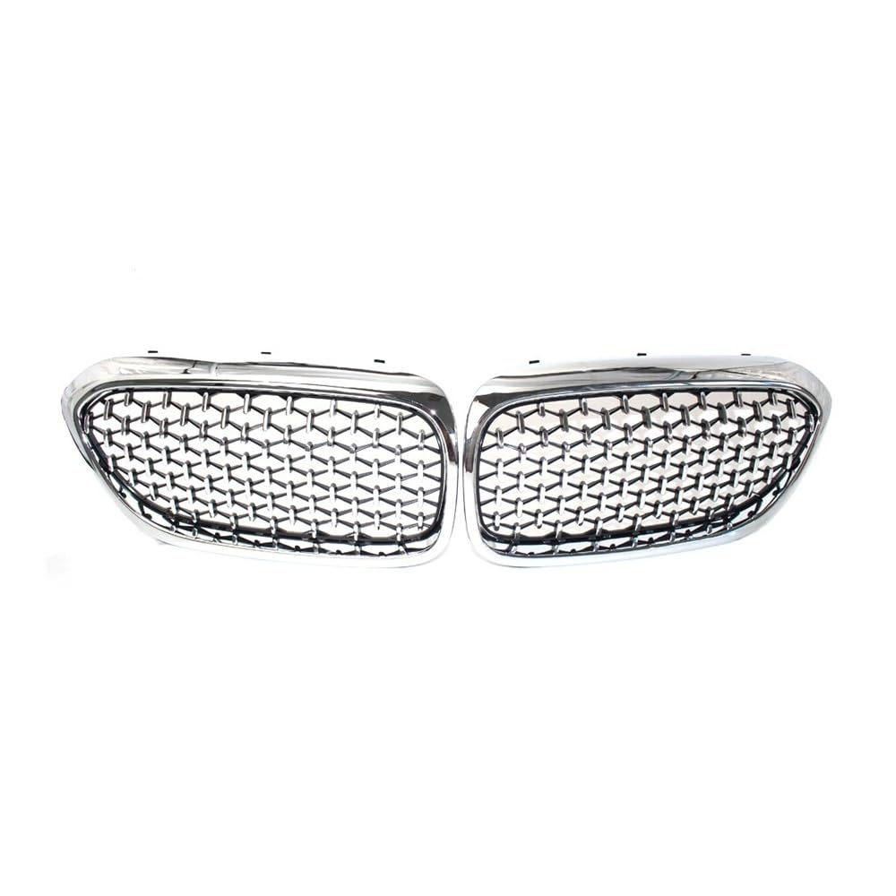 NFNVEKESD Auto-Frontgrillgitter Vorne Diamant Niere Kühlergrill Gypsophila Grille Für BM&W Für G30 G31 5 Serie 525I 530I 540I 550I M5 ABS Silber Schwarz Front Kühlergrille(Silver) von NFNVEKESD