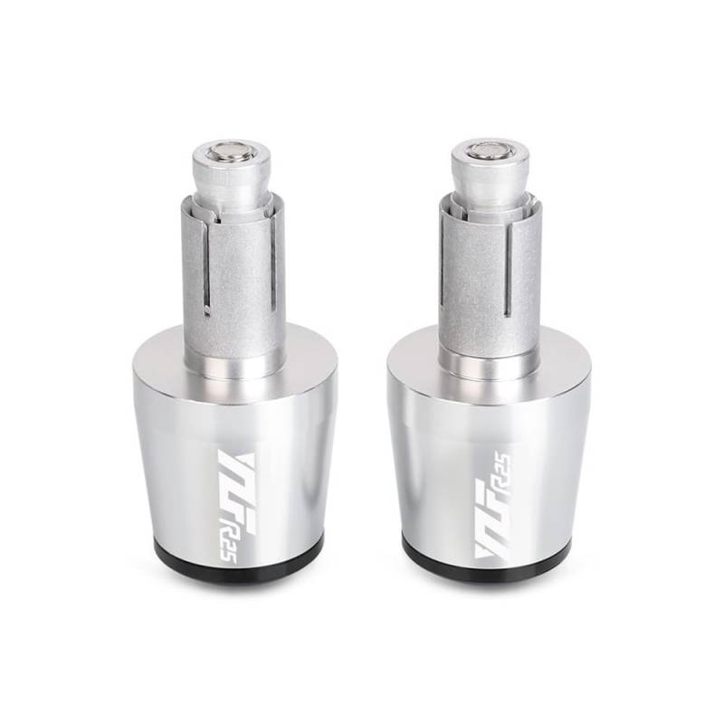 NFNVEKESD Lenkerendstopfen Für Y&amaha Für YZF-R25 YZFR25 2020 2021 2022 2023 78''22MM Lenker Griffe Anti Vibration Silder Stecker Motorrad Griff Bar Ends(Silver and Black) von NFNVEKESD