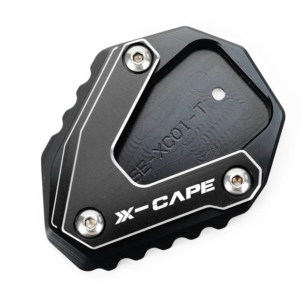 NFNVEKESD Motorrad-Seitenständerpolster Für Moto Morini Für XCape Für X-Cape 650 650X Für XCape 650 2022 2023 Motorrad Ständer Fuß Seite Stehen Enlarger Pad(Black) von NFNVEKESD