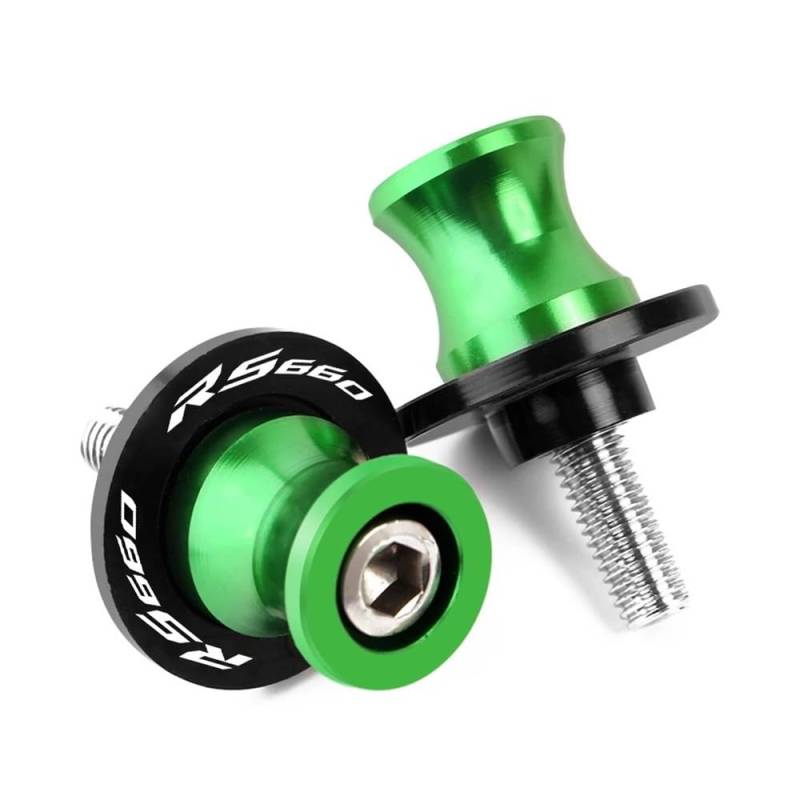 NFNVEKESD Spulenschieber Für Aprili&a Für RS660 Für RS 660 2020 2021 Motorrad CNC Aluminium 6MM Schwinge Spulen Slider Stand Schrauben(Green) von NFNVEKESD