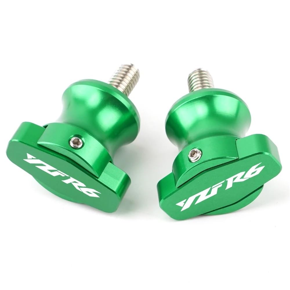 NFNVEKESD Spulenschieber Für Y&amaha Für YZF R6 Für YZF-R6 2000-2014 2015 2016 CNC Motorrad Schwinge Schwinge Spulen Slider Stand Schrauben 6 MM(Green) von NFNVEKESD