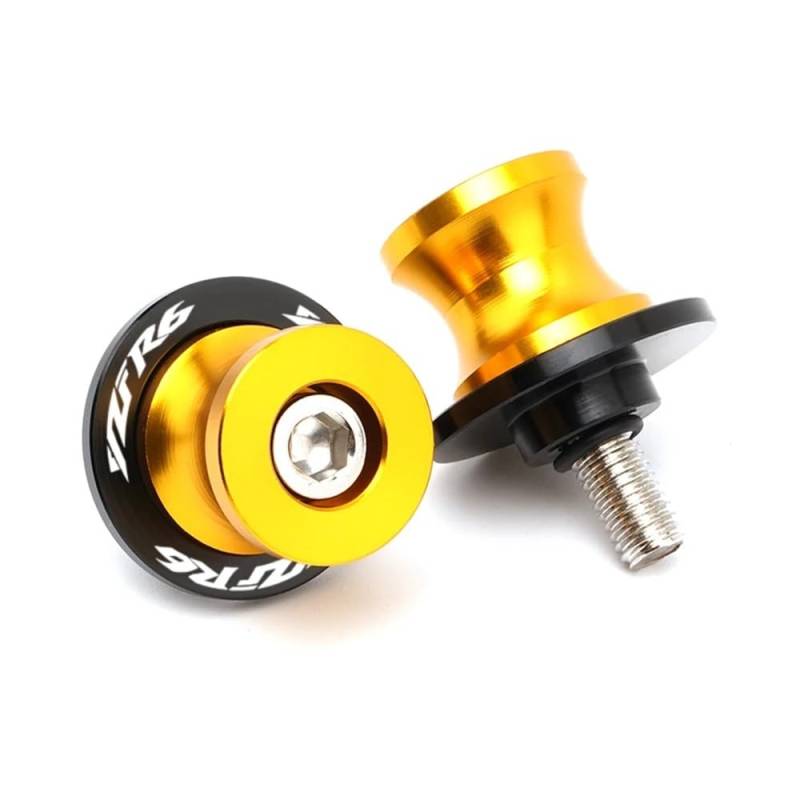 NFNVEKESD Spulenschieber Für Y&amaha Für YZF R6 Für YZFR6 1999-2020 2021 2022 2023 2024 Motorrad 6MM CNC Schwinge Spool Stand Schraube Slider(Gold) von NFNVEKESD