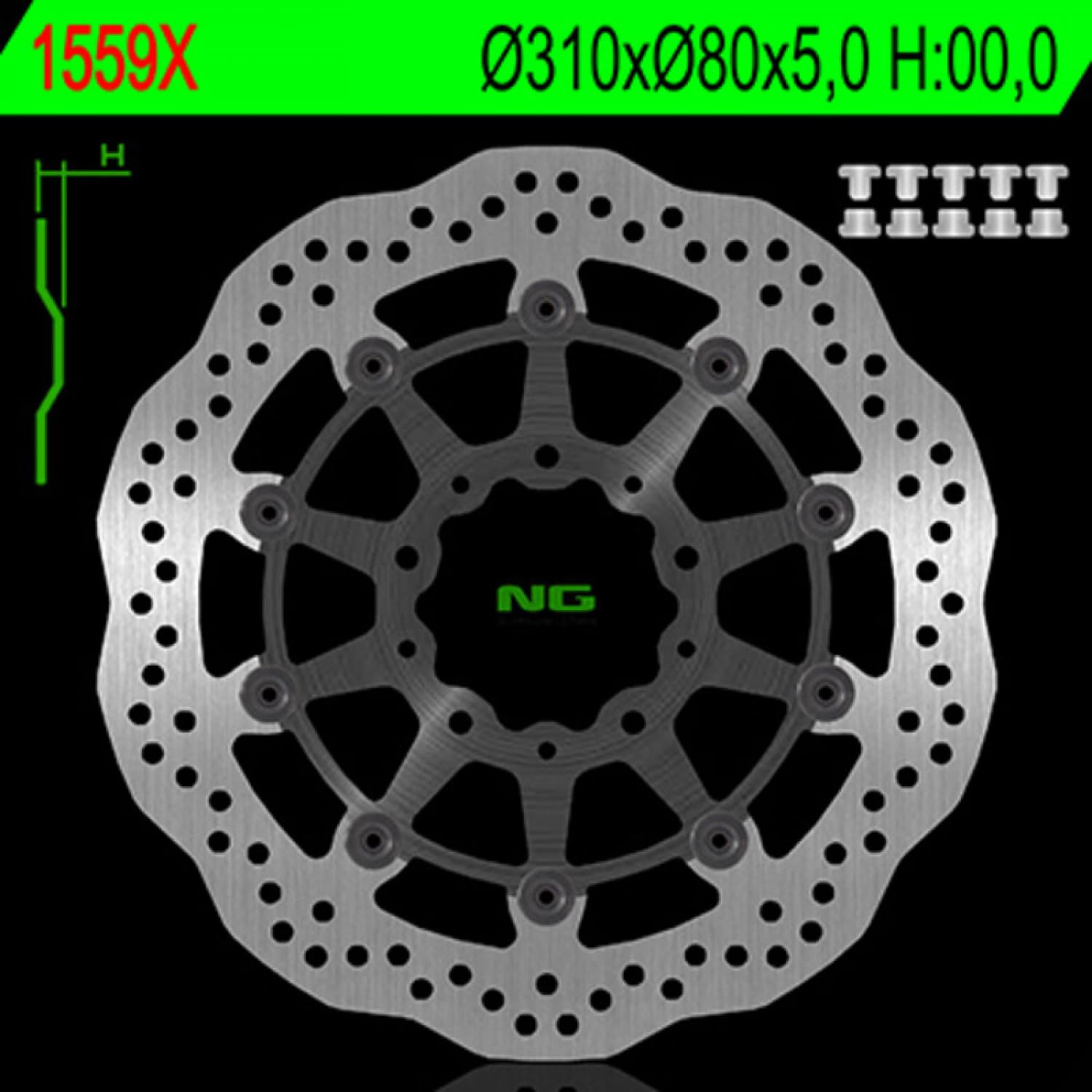 Bremsscheibe NG BRAKES Blütenblatt - 1559X von NG BRAKE DISC