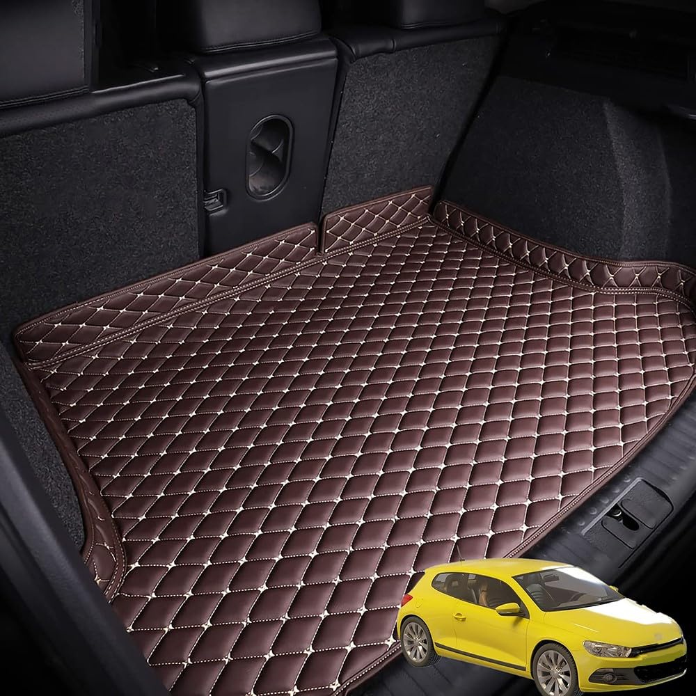 Auto Kofferraummatten Leder, für Mazda Axela Sedan 2020-2021 Auto Kofferraumwanne Kofferraummatte, Kofferraummatte Laderaummatte Schutzmatte.,B-Brown von NGANOH