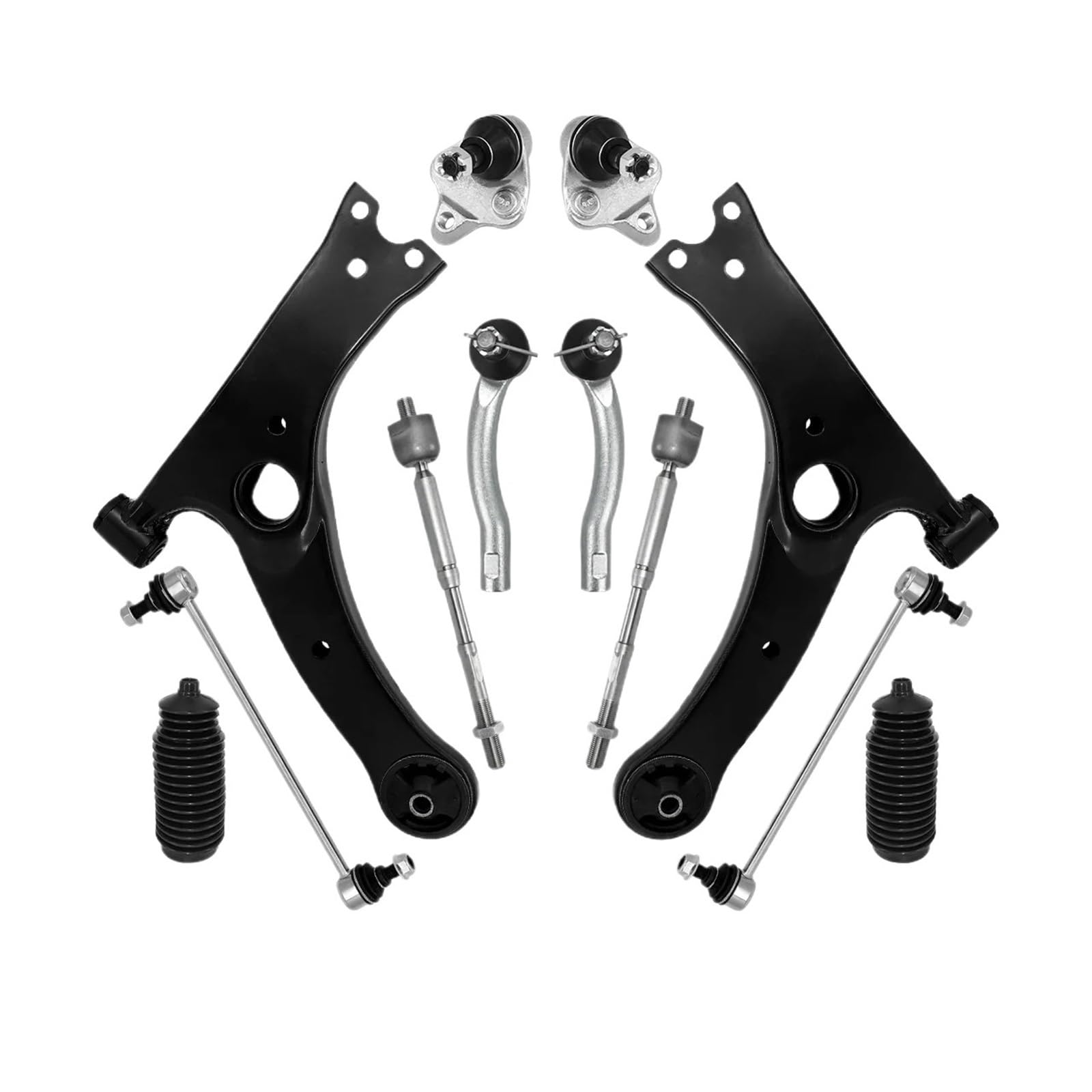 12 stücke Front Lower Arm Kugelgelenk Stabilisator Spurstangenmanschetten Kits Kompatibel for Corolla 2003 2004 2005 2006 2007 2008 von NGFDSSBB