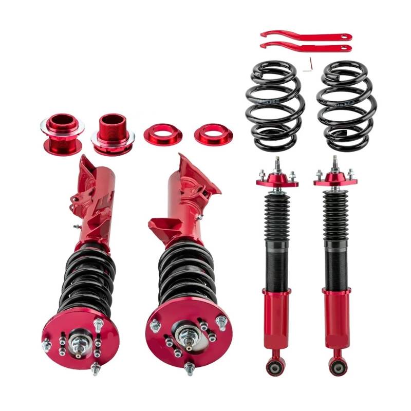 24-weg Gewindefahrwerk Gewindefahrwerk Kit Kompatibel for BMW E36 318i 323i 325i 328i Spule Streben Frühling Federbein(Red) von NGFDSSBB