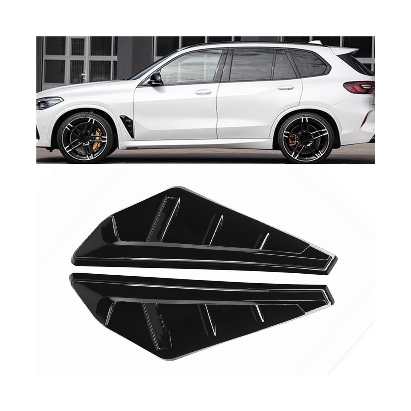 Kompatibel for BMW X5 G05 2019–2022 2021 Kotflügel-Entlüftungsverkleidung an der Vorderseite, schwarz glänzend, Karosserieauslass, Splitter, Spoiler, Ansaug-Canards von NGFDSSBB