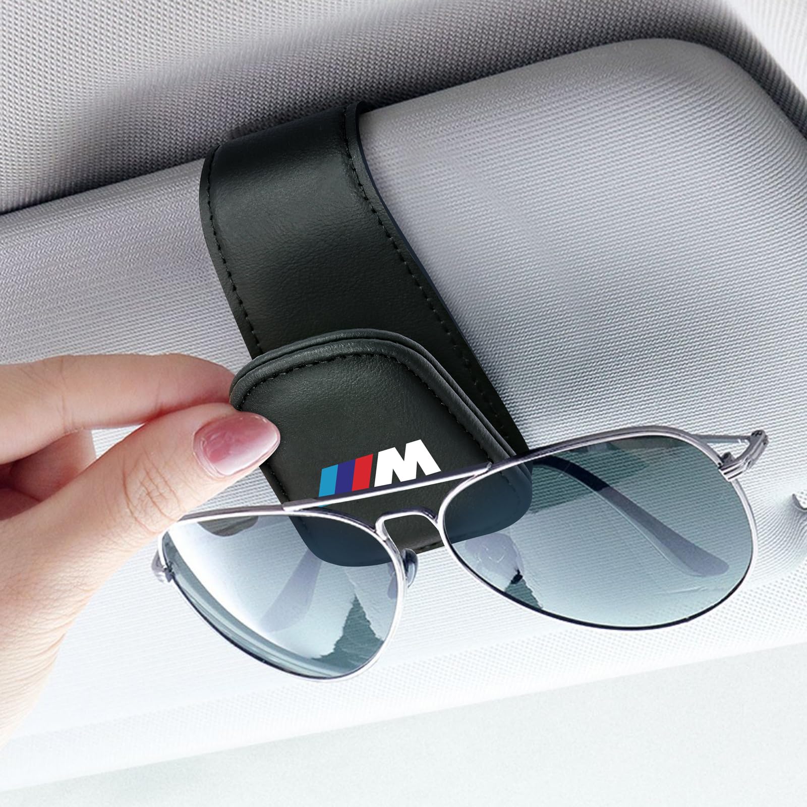 NGJIDP Glasses Holder Brillenhalter für Auto Sonnenblende,Sonnenbrillenhalter für,Brillenhalter und Ticketkartenclip Brillenhalterung,Schwarz von NGJIDP