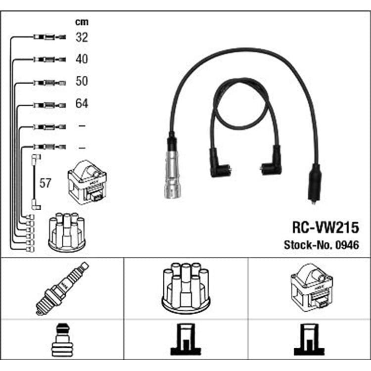 NGK Z?ndleitungssatz Seat Cordoba Toledo Ibiza VW Polo Golf Jetta von NGK