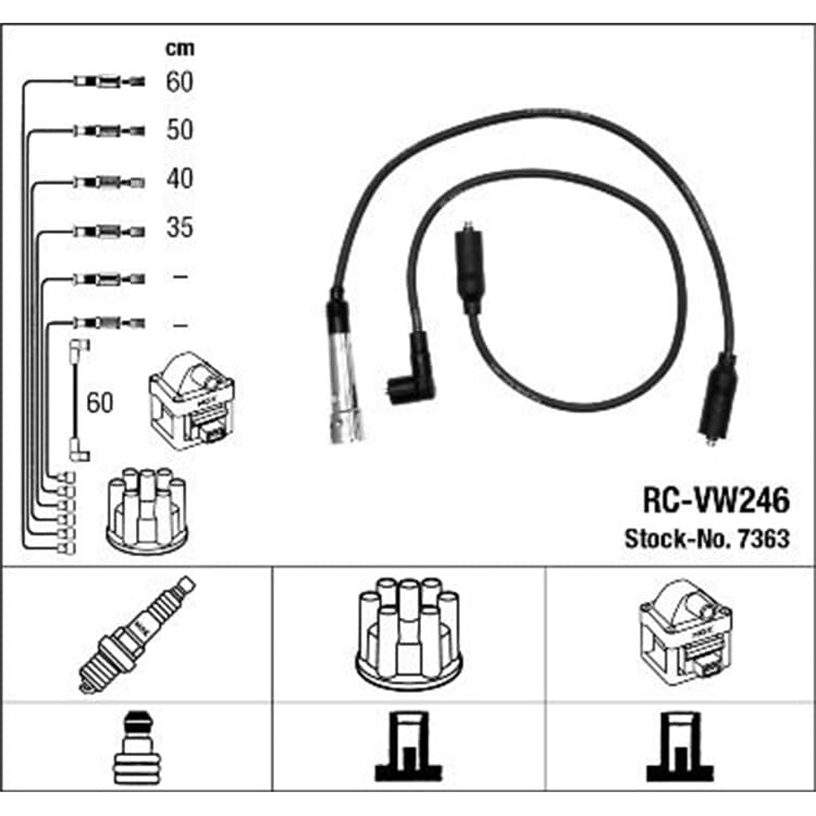 NGK Z?ndleitungssatz Seat Toledo Ibiza VW Passat Golf Vento 1.8 2.0 i von NGK