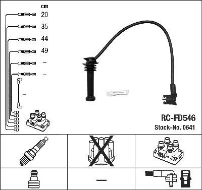 Ngk Zündkabelsatz [Hersteller-Nr. 0641] für Ford von NGK