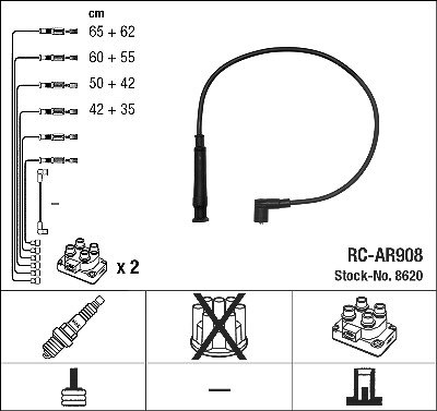 Ngk Zündleitungssatz [Hersteller-Nr. 8620] für Alfa Romeo von NGK