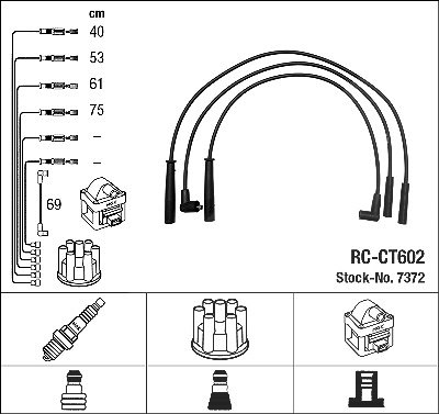 Ngk Zündleitungssatz [Hersteller-Nr. 7372] für Citroën von NGK