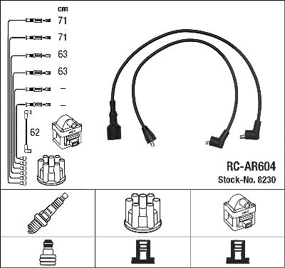 Ngk Zündleitungssatz [Hersteller-Nr. 8230] für Alfa Romeo von NGK