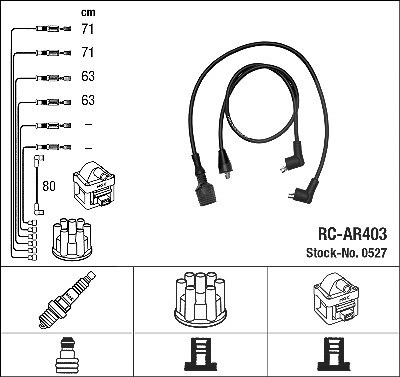 Ngk Zündleitungssatz [Hersteller-Nr. 0527] für Alfa Romeo, Nissan von NGK