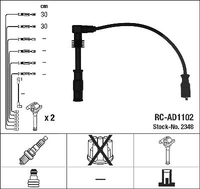 Ngk Zündleitungssatz [Hersteller-Nr. 2348] für Audi, VW von NGK