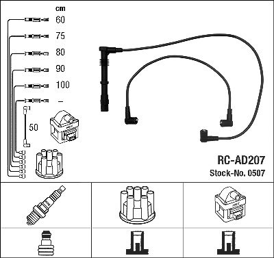 Ngk Zündleitungssatz [Hersteller-Nr. 0507] für Audi von NGK