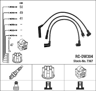 Ngk Zündleitungssatz [Hersteller-Nr. 7367] für Daewoo von NGK